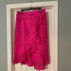 NWT J. Crew Ruffle-Front Eyelet Skirt - Sz L